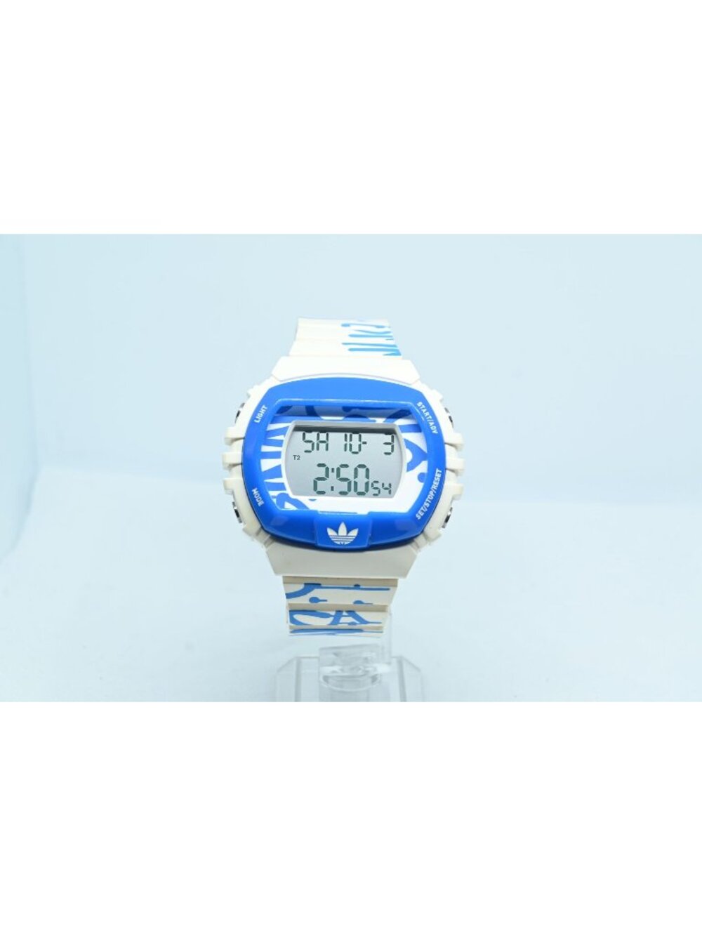 Adidas NYC Men's Digital Chronograph Watch White Blue Graffiti Resin ADH6129